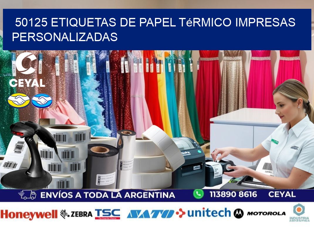 50125 Etiquetas de papel térmico impresas personalizadas