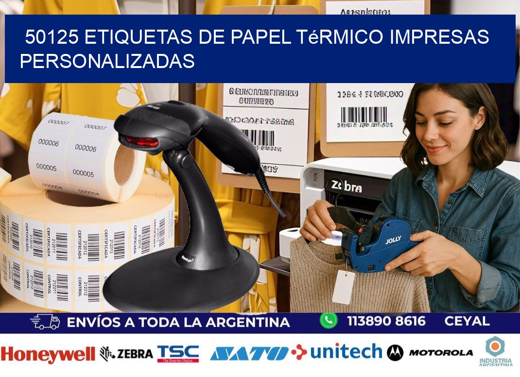 50125 Etiquetas de papel térmico impresas personalizadas