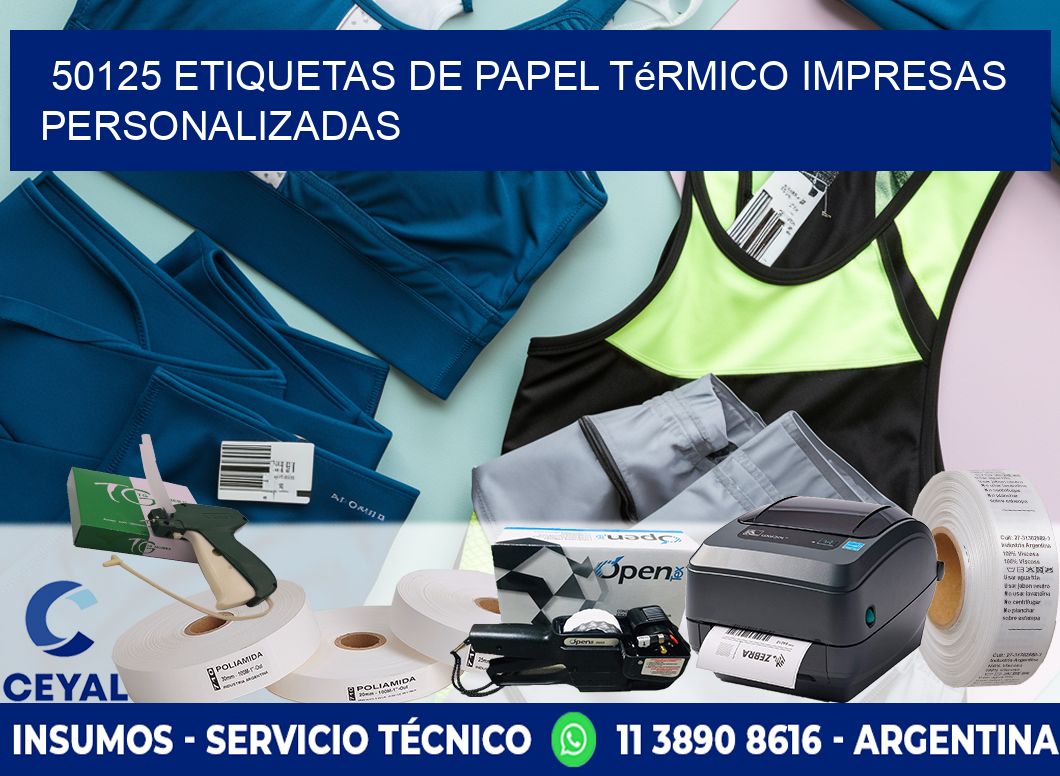 50125 Etiquetas de papel térmico impresas personalizadas