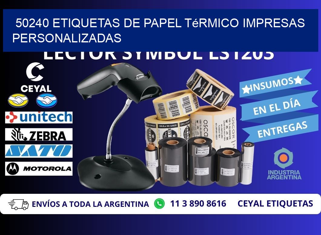 50240 Etiquetas de papel térmico impresas personalizadas