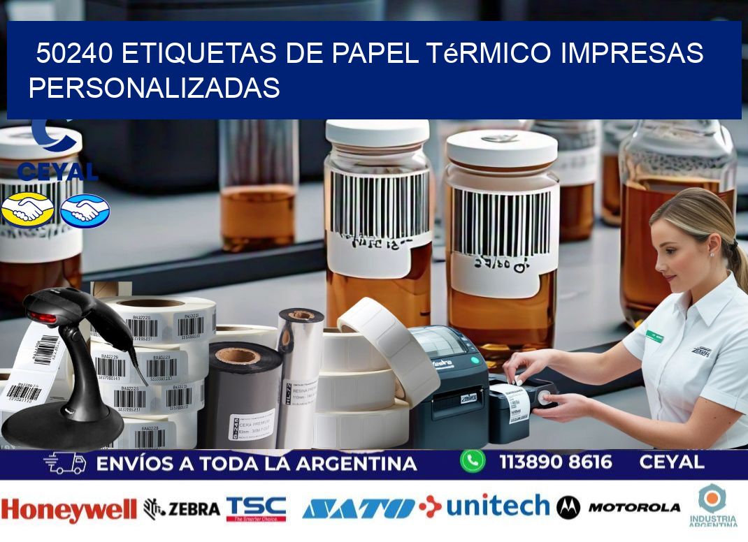 50240 Etiquetas de papel térmico impresas personalizadas
