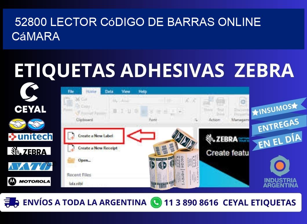 52800 Lector código de barras online cámara