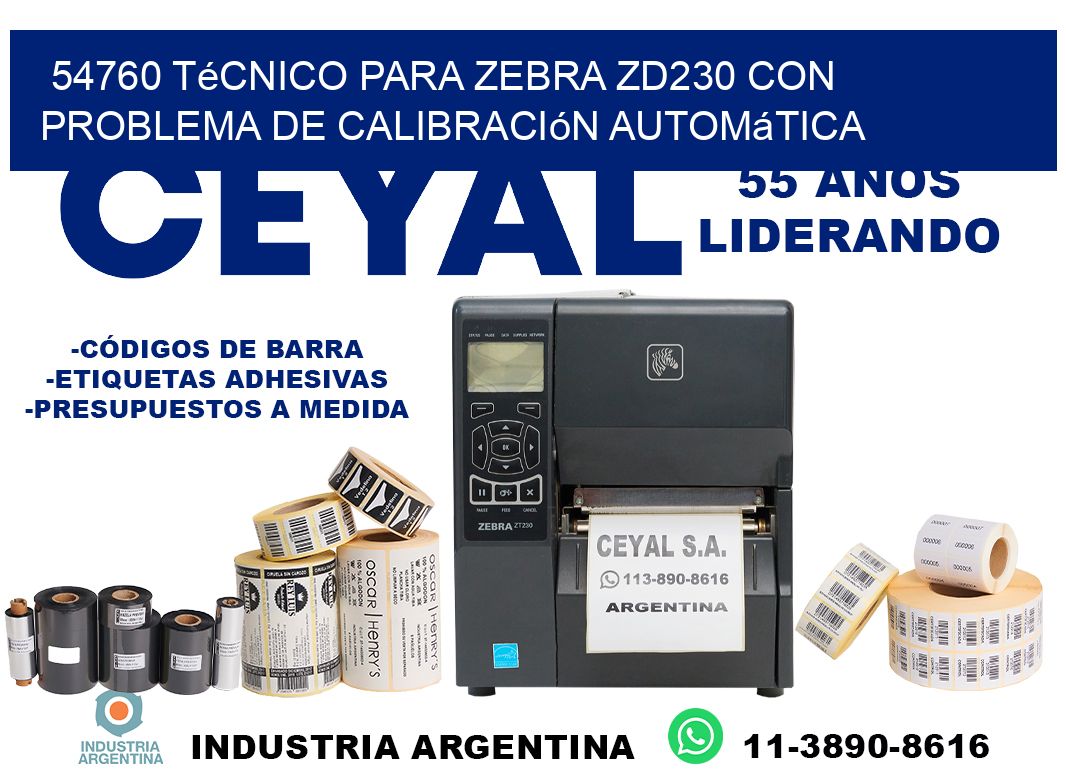54760 técnico para zebra zd230 con problema de calibración automática