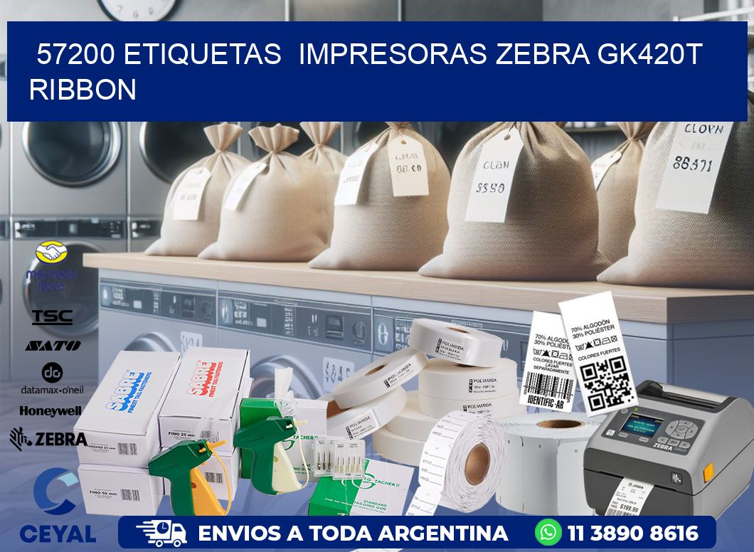 57200 Etiquetas impresoras zebra gk420t ribbon