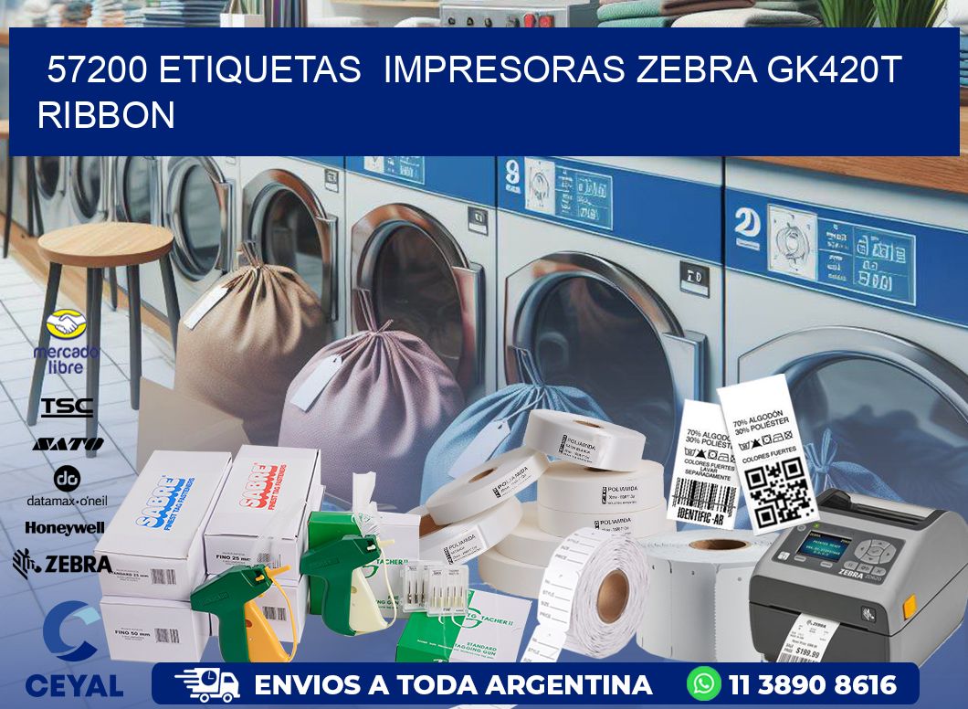 57200 Etiquetas  impresoras zebra gk420t ribbon