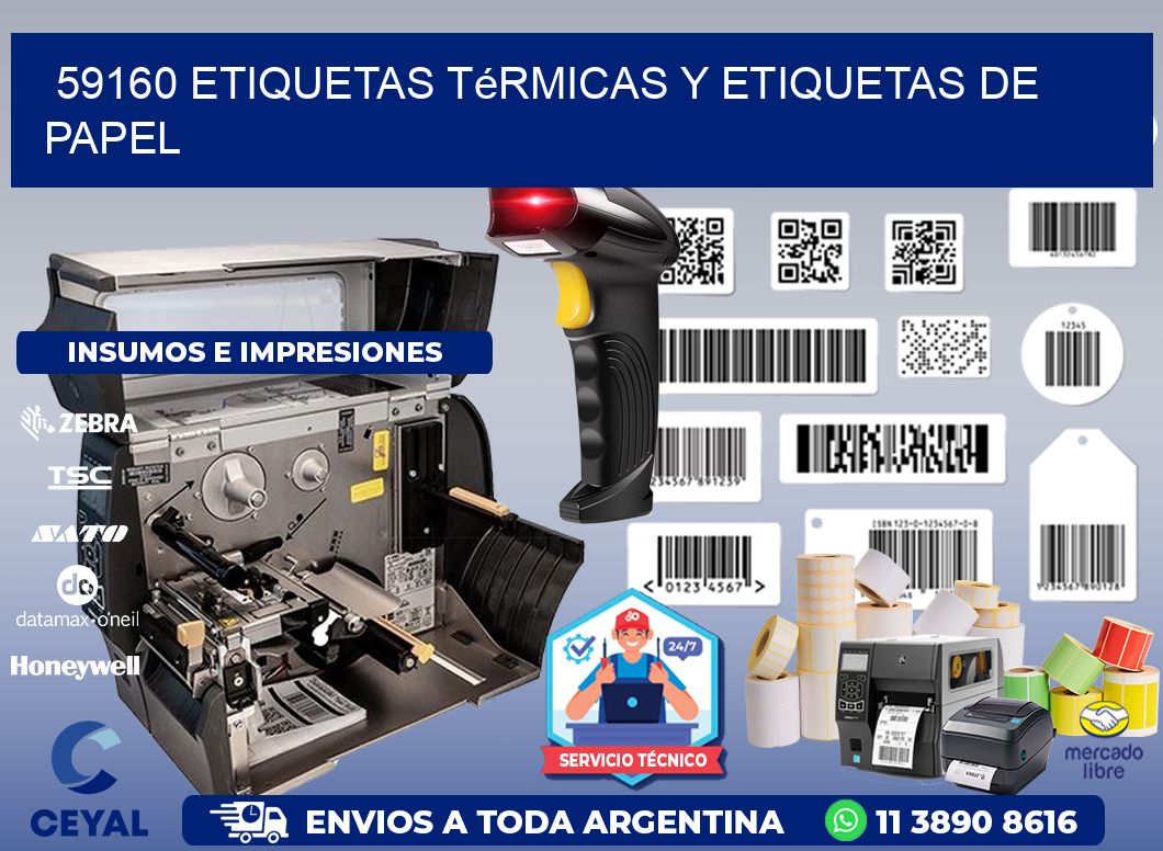 59160 etiquetas térmicas y etiquetas de papel