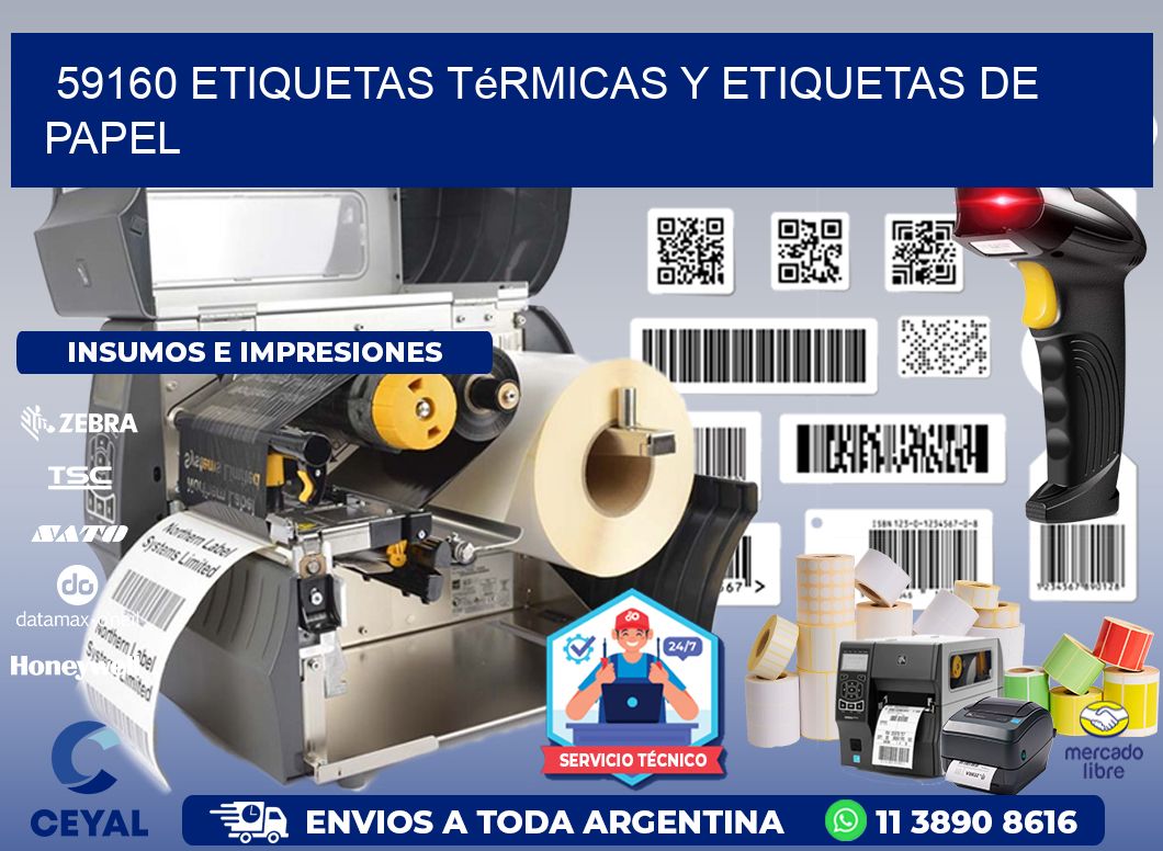 59160 etiquetas térmicas y etiquetas de papel