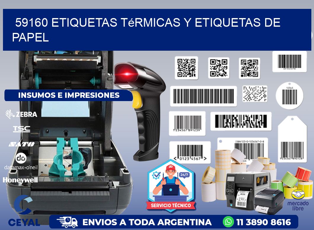 59160 etiquetas térmicas y etiquetas de papel