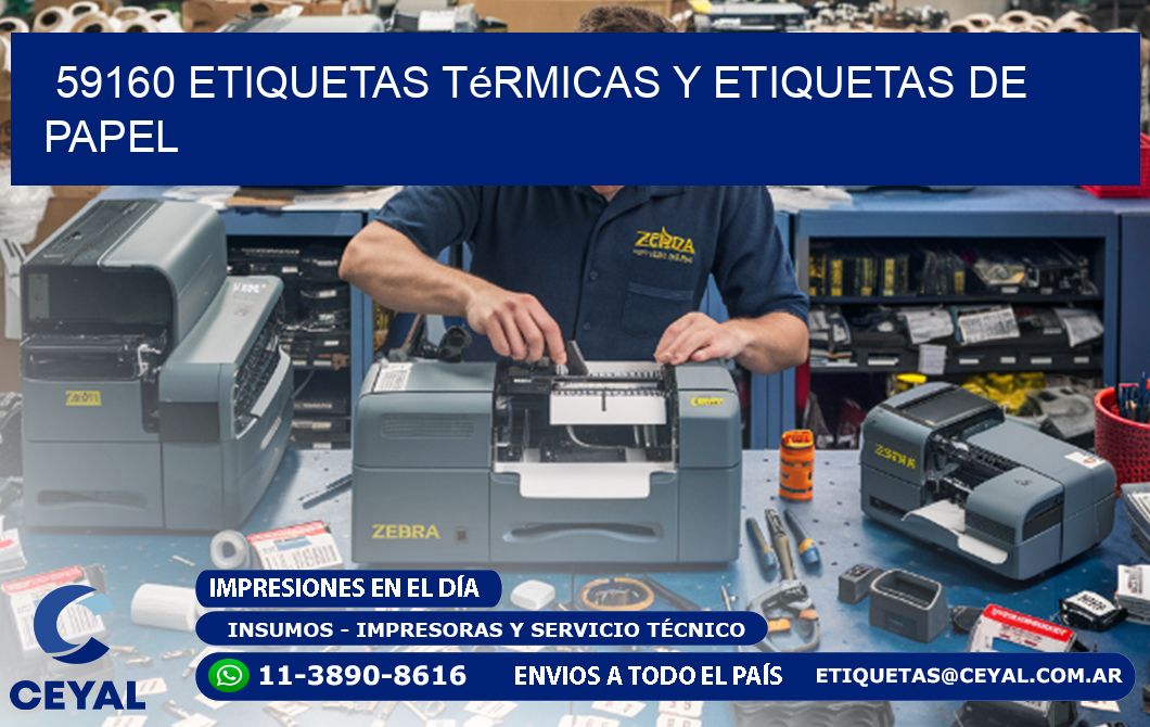 59160 etiquetas térmicas y etiquetas de papel