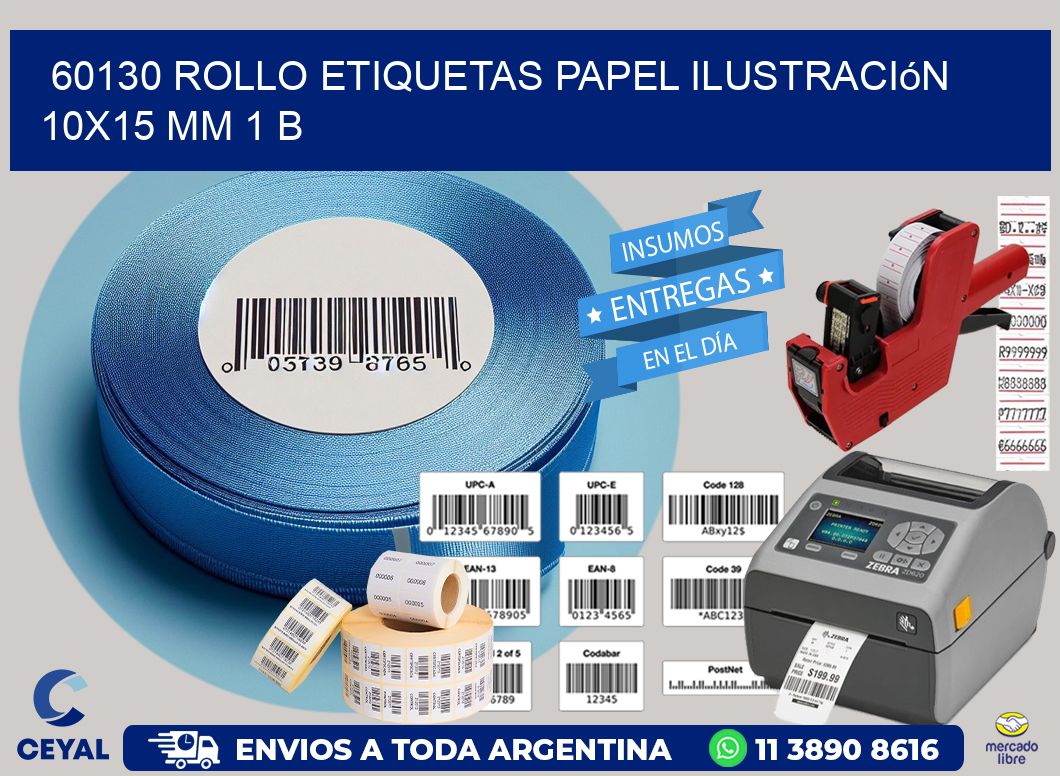 60130 Rollo Etiquetas Papel Ilustración 10×15 Mm 1 B