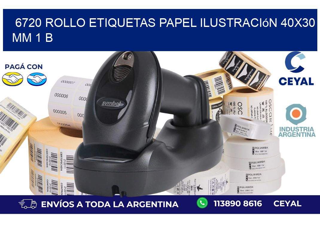 6720 Rollo Etiquetas Papel Ilustración 40x30 Mm 1 B