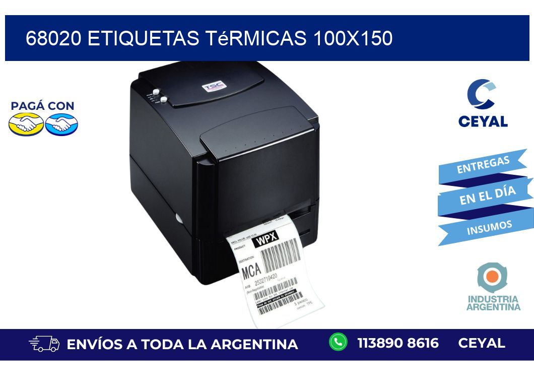 68020 etiquetas térmicas 100x150