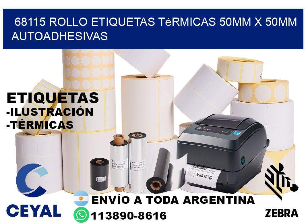 68115 Rollo Etiquetas Térmicas 50mm X 50mm Autoadhesivas