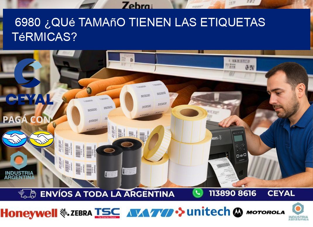 6980 ¿Qué tamaño tienen las etiquetas térmicas?