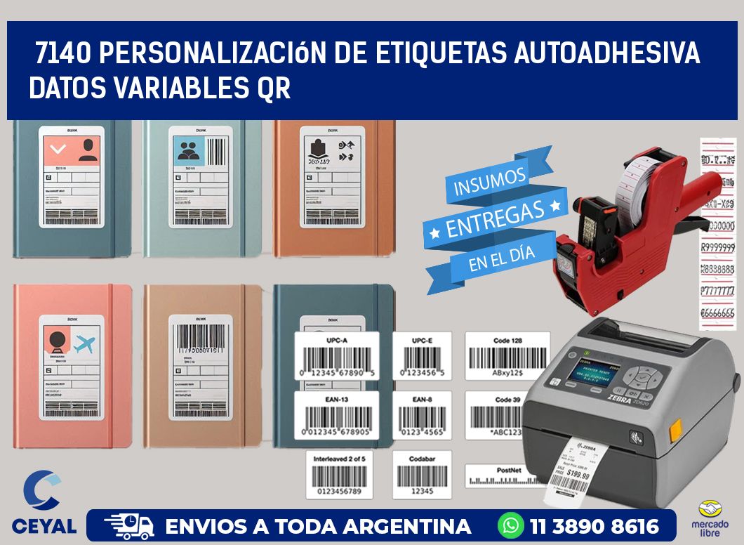 7140 Personalización de etiquetas autoadhesiva  datos variables QR