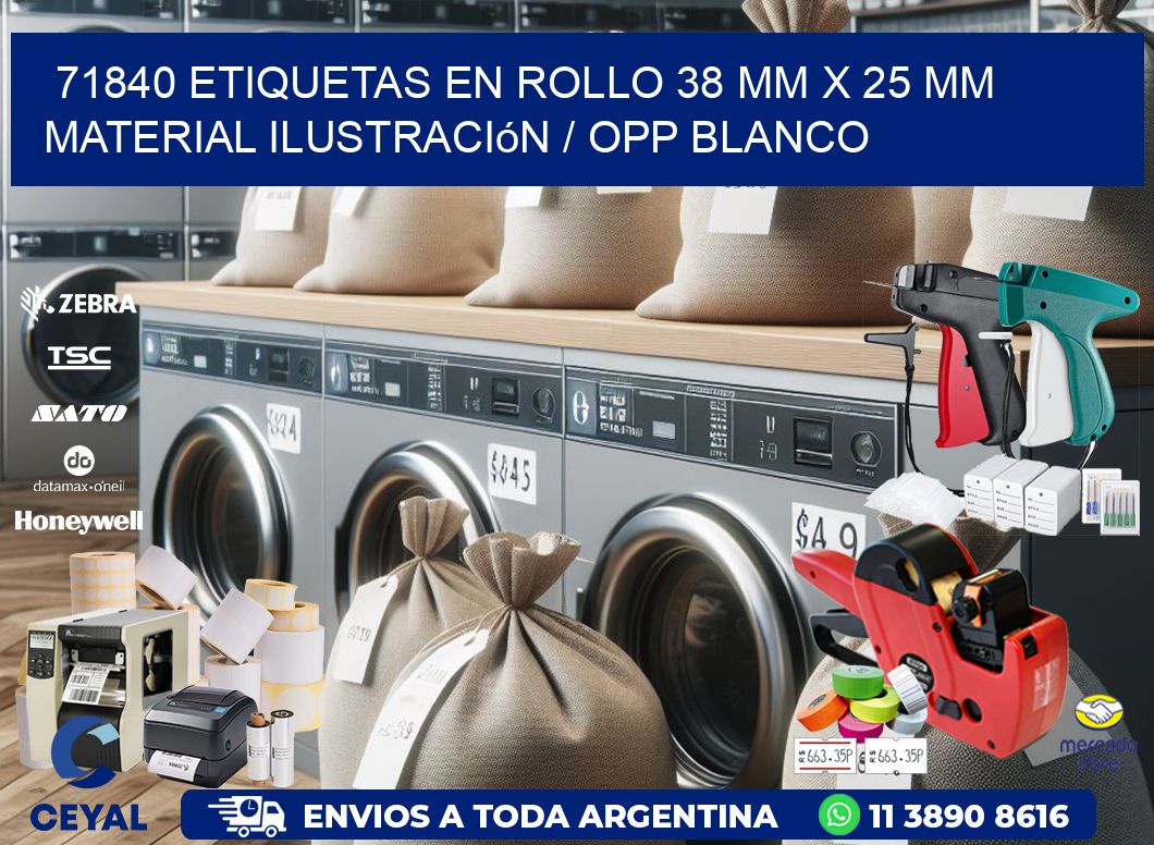 71840 Etiquetas en rollo 38 mm x 25 mm material Ilustración / OPP Blanco