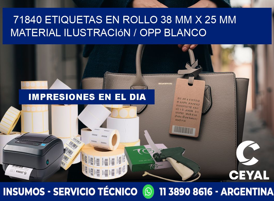 71840 Etiquetas en rollo 38 mm x 25 mm material Ilustración / OPP Blanco