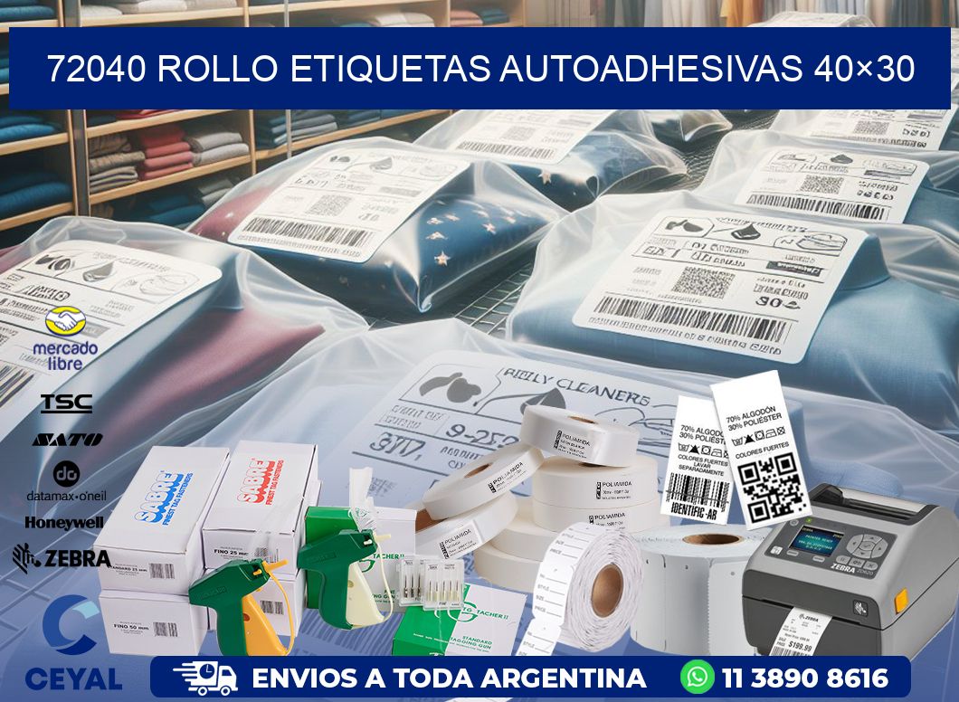 72040 Rollo Etiquetas autoadhesivas 40×30