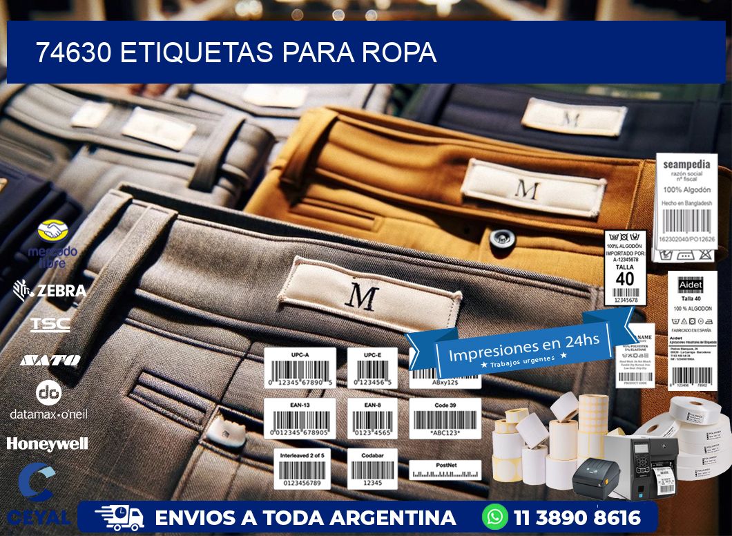 74630 etiquetas para ropa