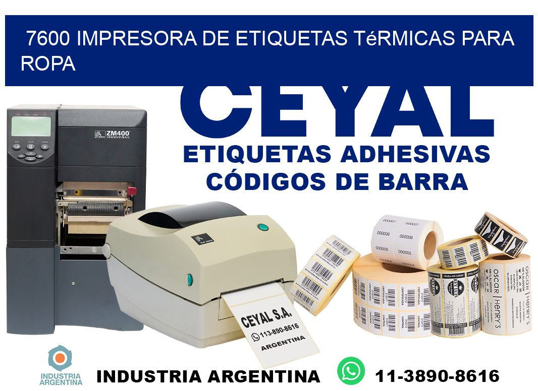 7600 impresora de etiquetas térmicas para ropa