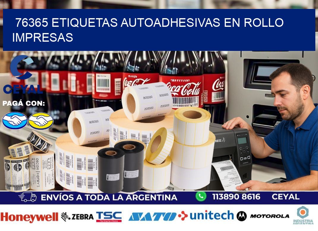 76365 Etiquetas autoadhesivas en rollo impresas