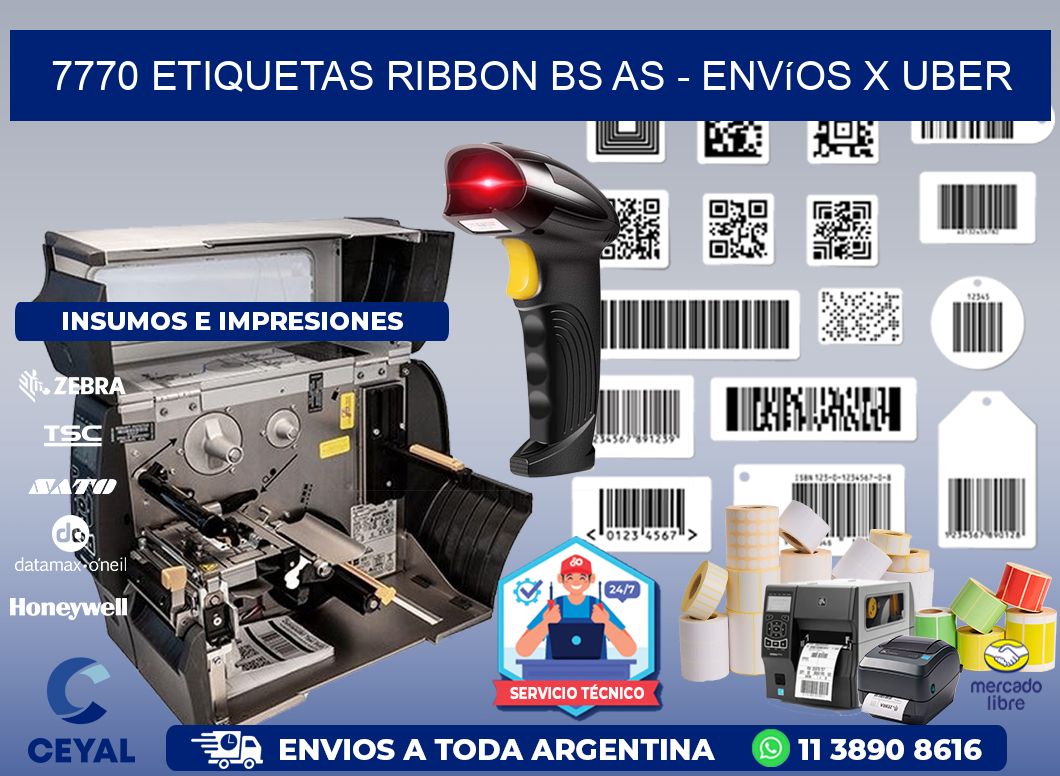 7770 etiquetas ribbon bs as - envíos x uber