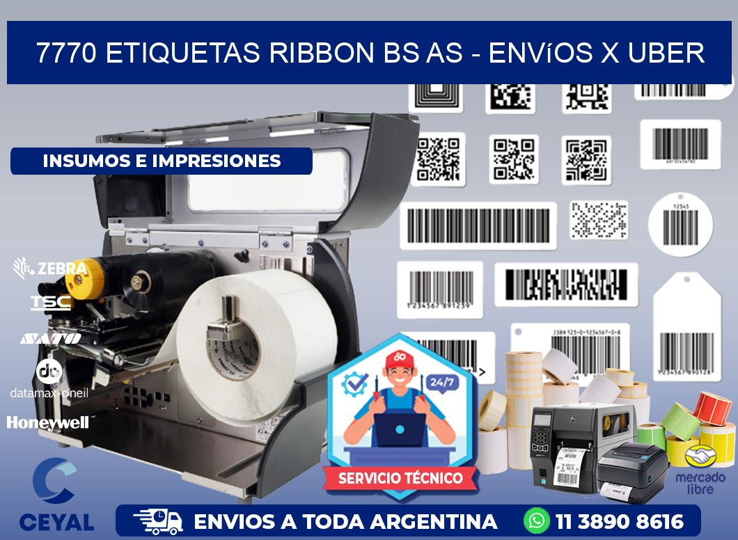 7770 etiquetas ribbon bs as - envíos x uber