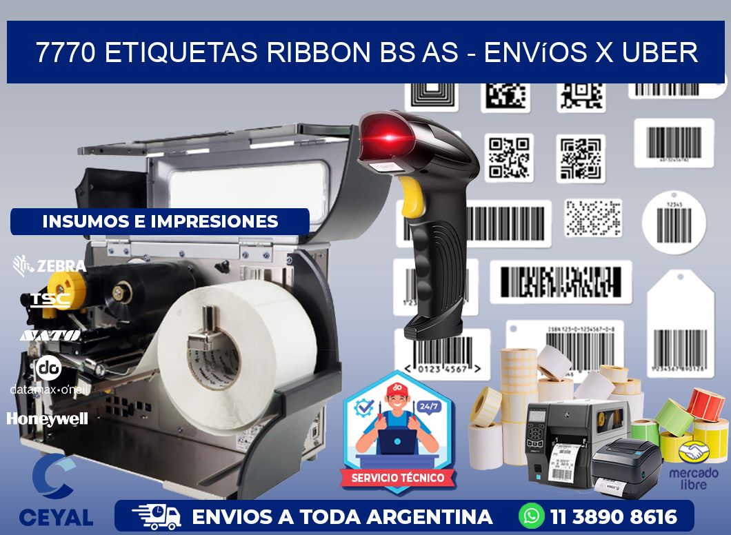 7770 etiquetas ribbon bs as - envíos x uber