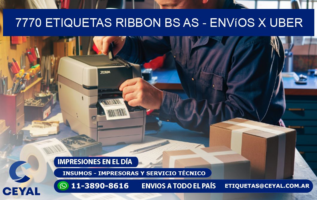 7770 etiquetas ribbon bs as - envíos x uber