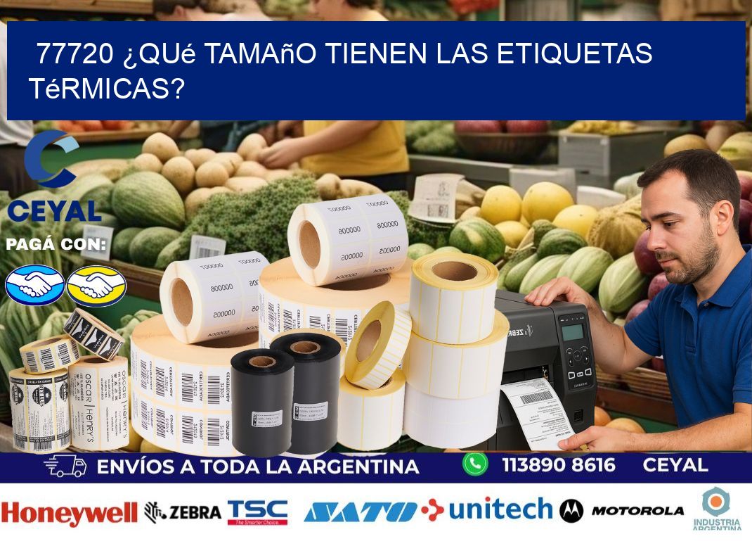77720 ¿Qué tamaño tienen las etiquetas térmicas?