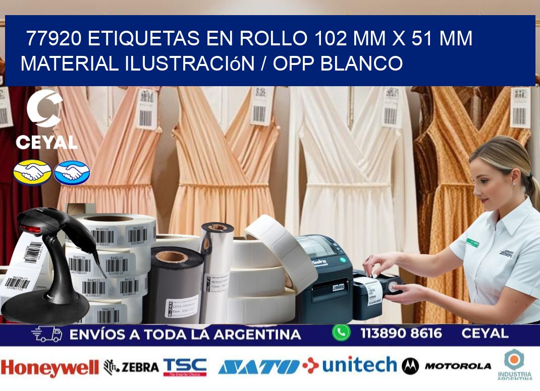 77920 Etiquetas en rollo 102 mm x 51 mm material Ilustración / OPP Blanco