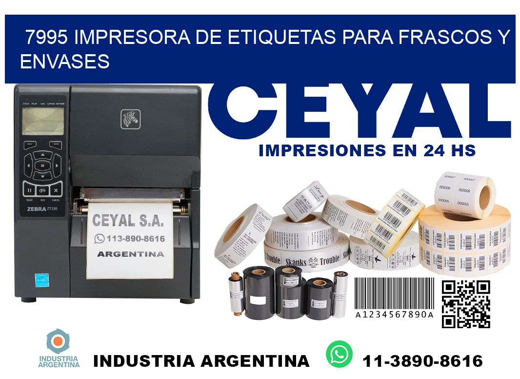 7995 impresora de etiquetas para frascos y envases