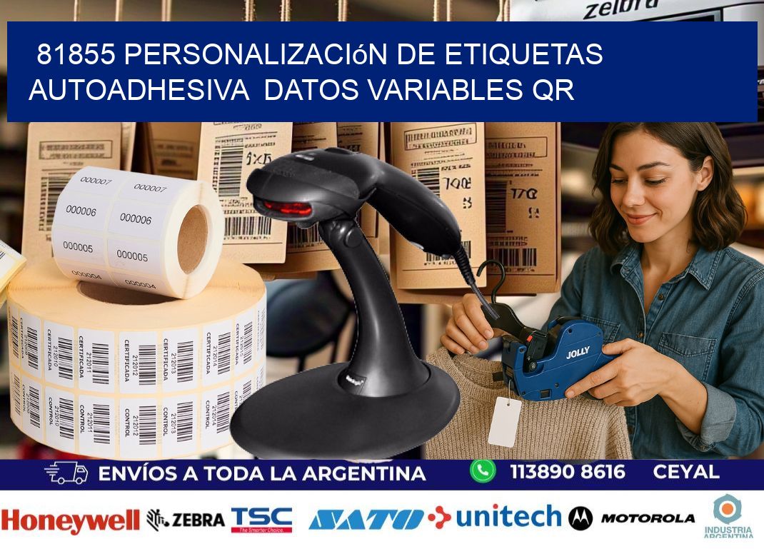 81855 Personalización de etiquetas autoadhesiva  datos variables QR