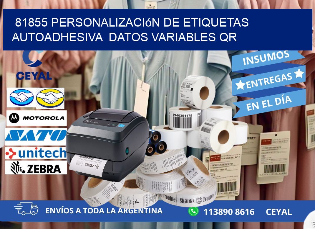 81855 Personalización de etiquetas autoadhesiva  datos variables QR