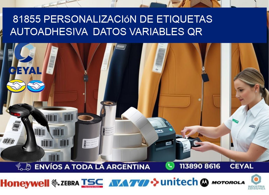 81855 Personalización de etiquetas autoadhesiva  datos variables QR