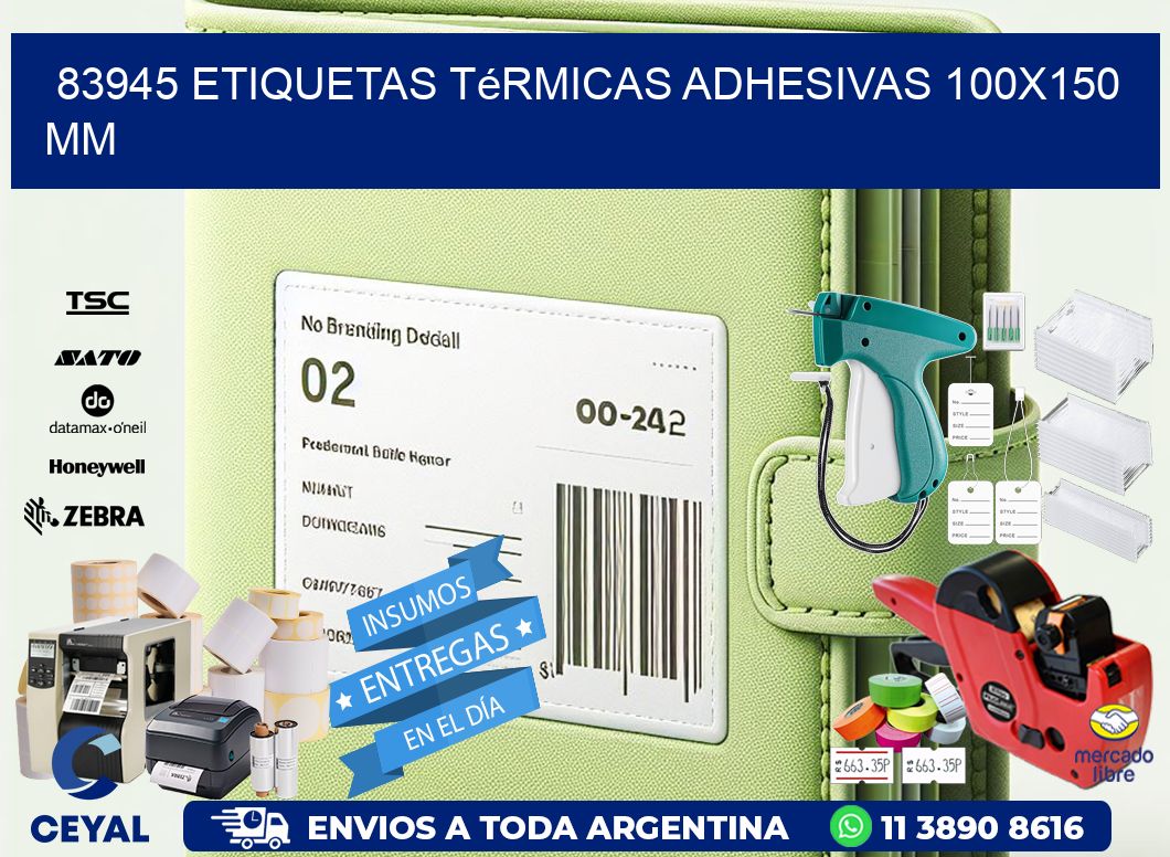 83945 etiquetas térmicas adhesivas 100x150 mm