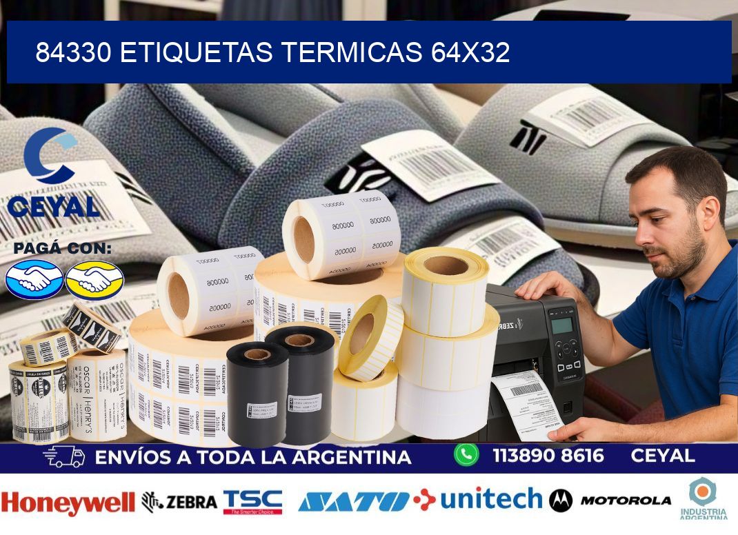 84330 etiquetas termicas 64×32