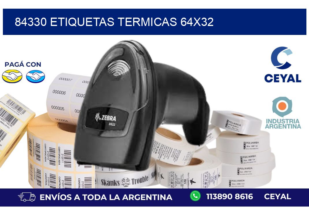 84330 etiquetas termicas 64x32