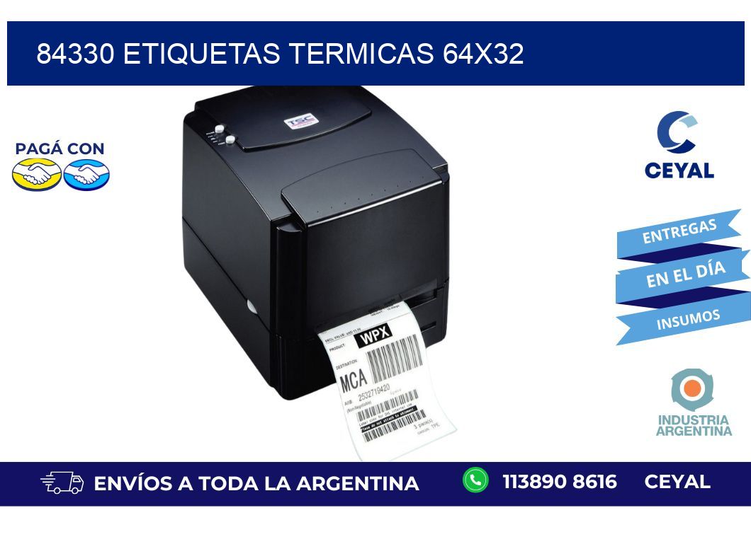 84330 etiquetas termicas 64x32