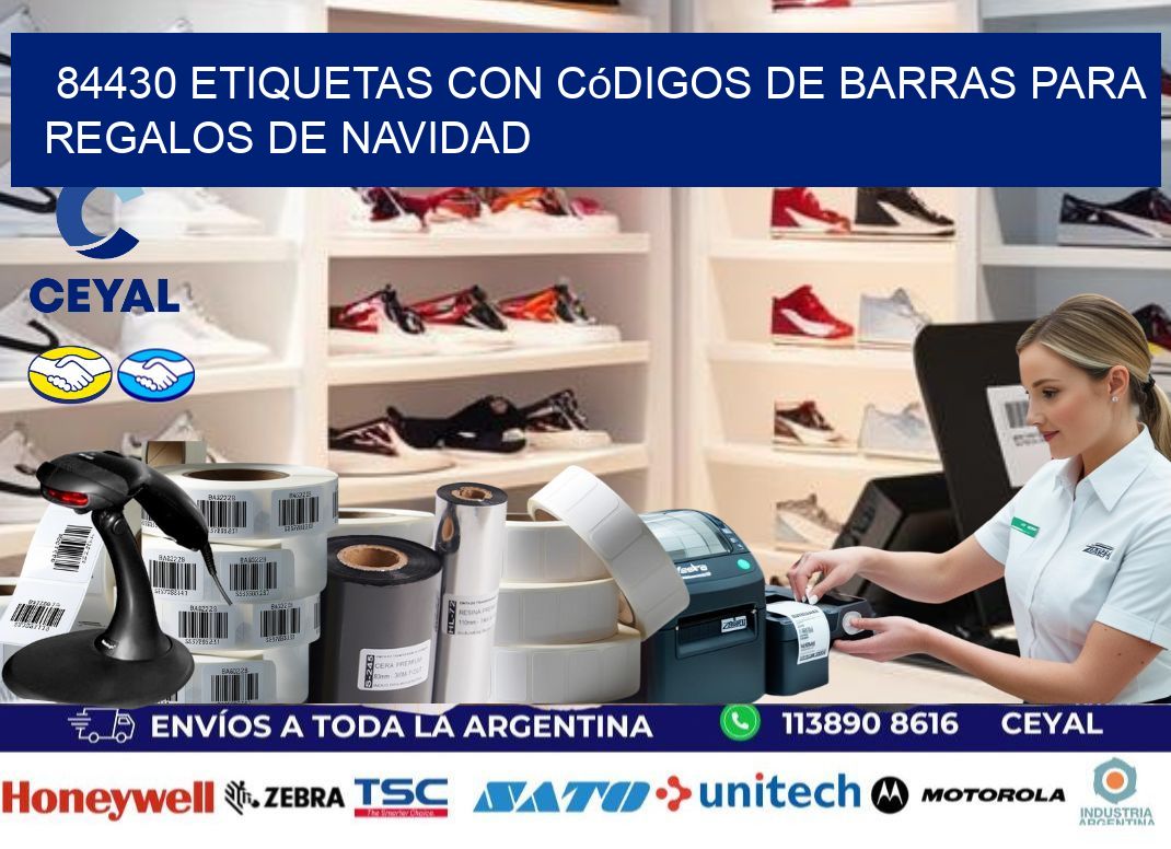 84430 etiquetas con códigos de barras para regalos de navidad