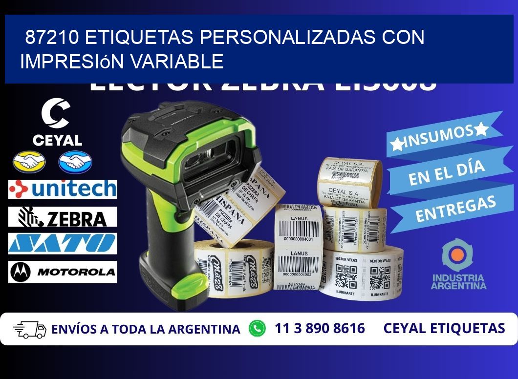 87210 etiquetas personalizadas con impresión variable