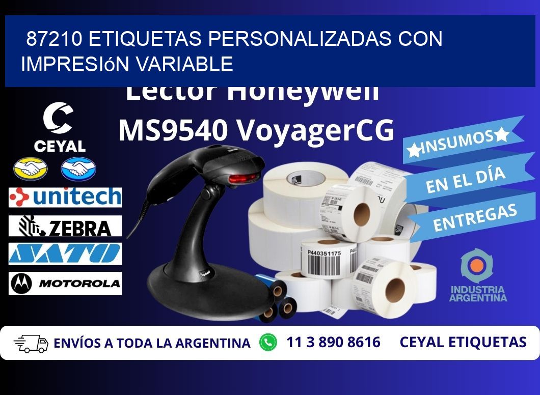 87210 etiquetas personalizadas con impresión variable