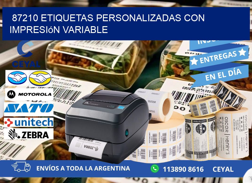 87210 etiquetas personalizadas con impresión variable