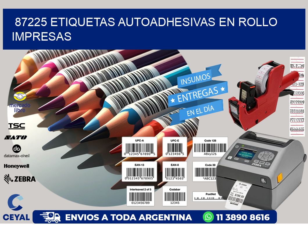 87225 Etiquetas autoadhesivas en rollo impresas