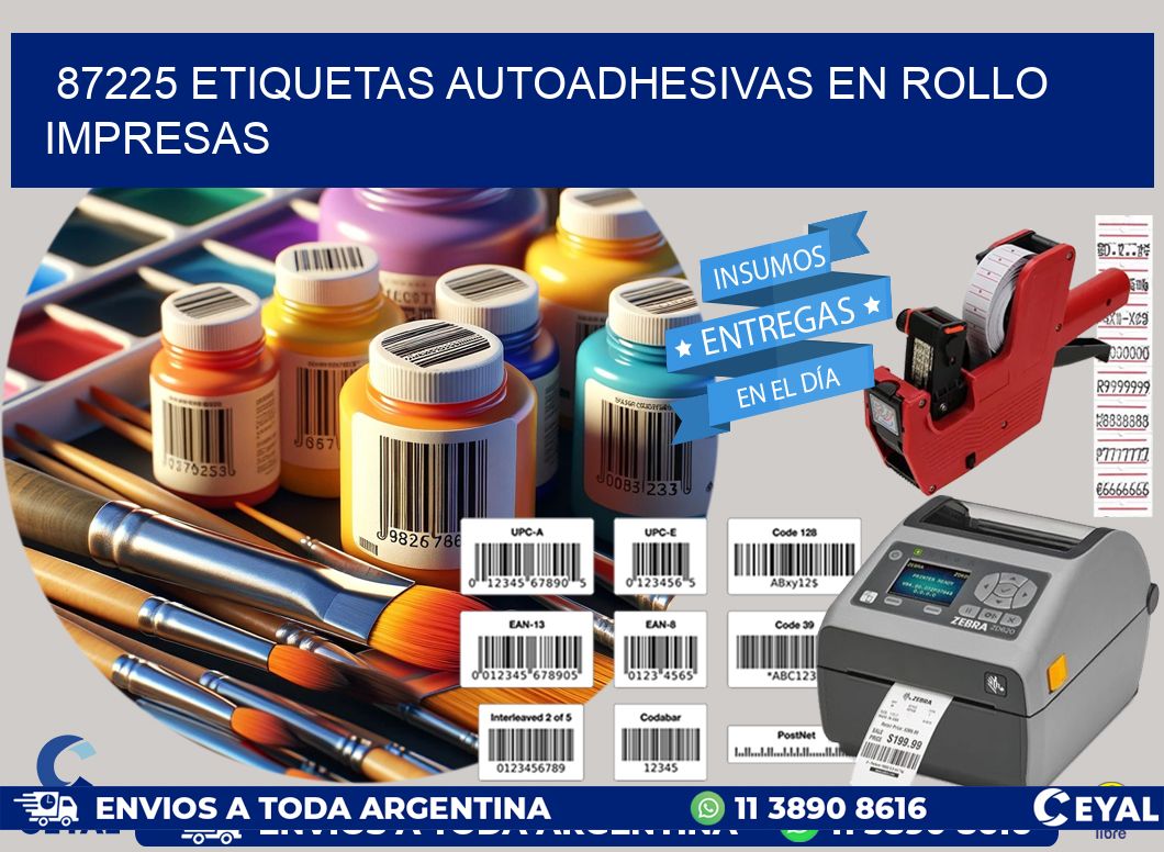 87225 Etiquetas autoadhesivas en rollo impresas