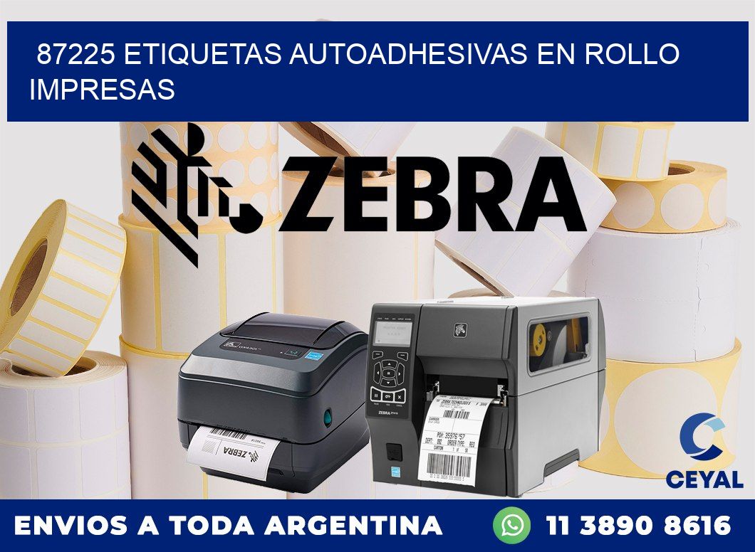 87225 Etiquetas autoadhesivas en rollo impresas