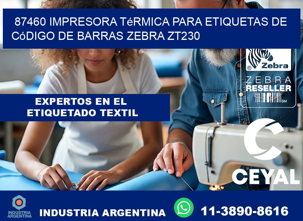 87460 impresora térmica para etiquetas de código de barras Zebra ZT230