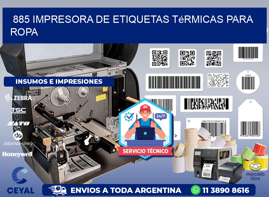 885 impresora de etiquetas térmicas para ropa