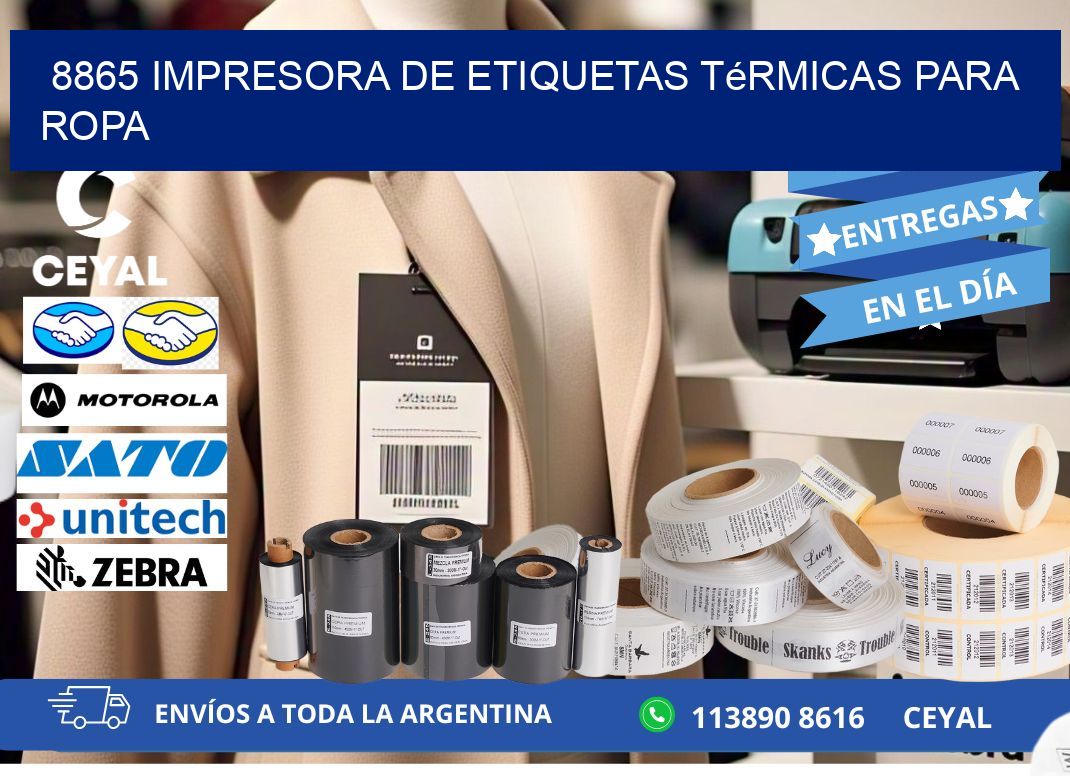 8865 impresora de etiquetas térmicas para ropa