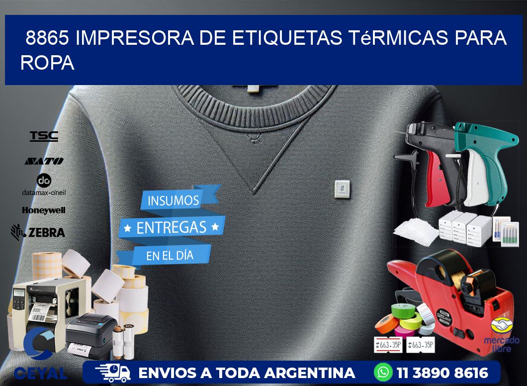 8865 impresora de etiquetas térmicas para ropa